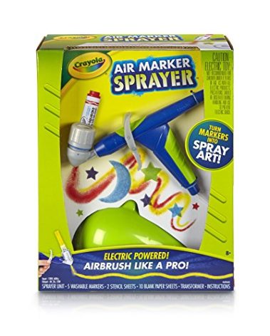 Crayola Air Marker Sprayer Airbrush Kit, Gift for Kids Age 8, 9, 10