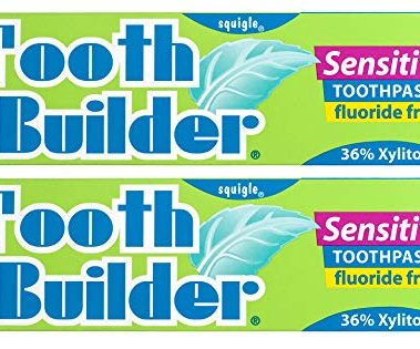 Squigle Tooth Builder SLS Free Toothpaste (Stops Tooth Sensitivity) Prevents Canker Sores, Cavities, Perioral Dermatitis, Bad Breath, Chapped Lips, 4 oz (8 Ounce (Pack of 2), Unflavored)