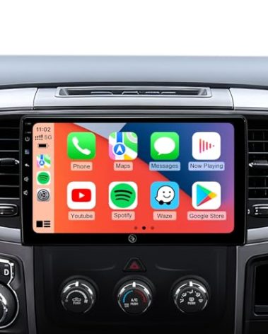 10.2inch Car Stereo Radio for Dodge Ram Pickup 1500 2500 3500 2013 2014 2015 2016 2017 2018 with Wireless carplay/Android auto/Touchscreen/Android13/GPS Navigation/HD Backup Camera