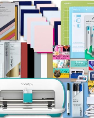 Cricut Joy Machine with Card Kit, Sampler Smart Vinyl Roll, Cutting Mats and Tool Set Bundle - Compact Tool for DIY Craft Projects and Decals, Beginner Craft Cutting Machine with Starting Materials