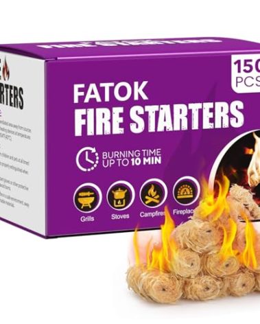 FATOK 150pcs Fire Starter, Natural Tumbleweed Fire Starters for Campfires, Fireplace, Fire Pit, BBQ, Chimney, Pizza Oven, Pellet Stove & Wood, Charcoal Starter for Grill (150pcs)
