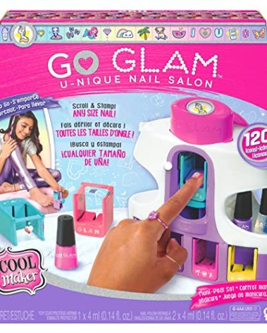 Cool Maker, GO Glam U-nique Nail Salon with Portable Stamper, 5 Design Pods and Dryer, Nail Kit Kids Toys for Ages 8 and up