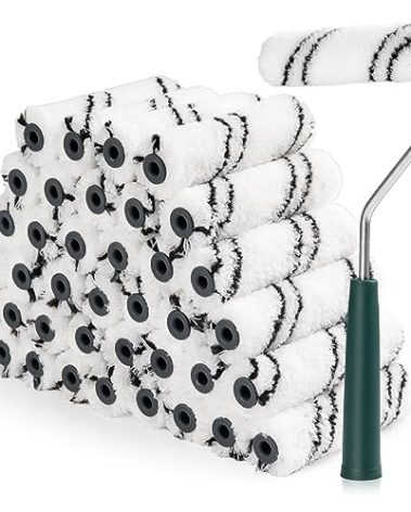 CoatPro Twools Microfiber Paint Roller 4 Inch, Small Paint Roller Covers (3/8-Inch Nap, 40 Pack), Mini Paint Rollers for House Painting with Paint Roller Frame, Wall Painting Tool