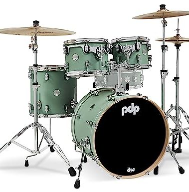 Pacific Drums & Percussion PDP Concept Maple 4-Piece Fusion, Satin Seafoam Drum Set Shell Pack (PDCM20FNSF), 8x10 &9x12 Tom,14x14 Floor Tom, 16x20 Kick Drum