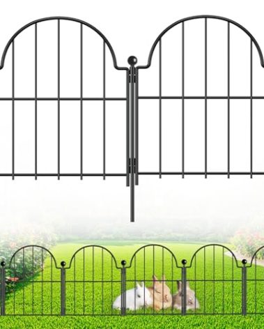 Blingluck Garden Fence, 22 in(H) x 21 ft(L) Arched Rustproof Metal No Dig Fence Garden Fence Border, Ground Stake Animal Barrier Fence for Rabbit Dog, Outdoor Landscape Decor for Yard & Patio,19 Pack