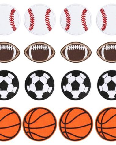 36pcs Ball Sports Iron On Patches Basketball Football Baseball Soccer Embroidered Sew On Applique Repair Patch DIY Crafts for Clothing Jacket Jeans Pants Dress Backpack Hat