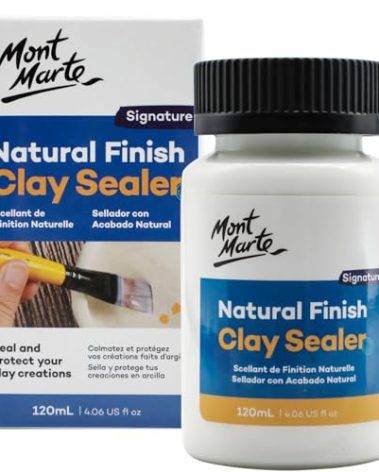 Mont Marte Natural Finish Clay Sealer 4.06 US fl oz (120ml), Matte Clay Varnish for Sculpting Projects, Clay Jewelry, Décor, Ideal for Air Hardening and Polymer Clay
