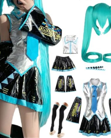 TFRVMA Costume Uniform Dress Outfit Full Set Women Party Suit With Wig(E,Large)