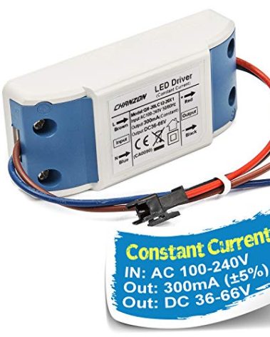 Chanzon LED Driver 300mA (Constant Current Output) 36V-66V (Input 100-240V AC-DC) (12-20) x1W 12W 15W 18W 20W Power Supply 300 mA Lighting Transformer Drivers for High Power COB Chips (Plastic Case)