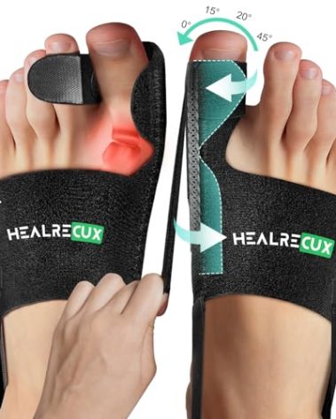 Healrecux Bunion Corrector for Women Men Big Toe, Bunion Splint Brace Big Toe Straightener for Bunion Relief, Bunion Fix Hallux Valgus Correction for Day Night Support