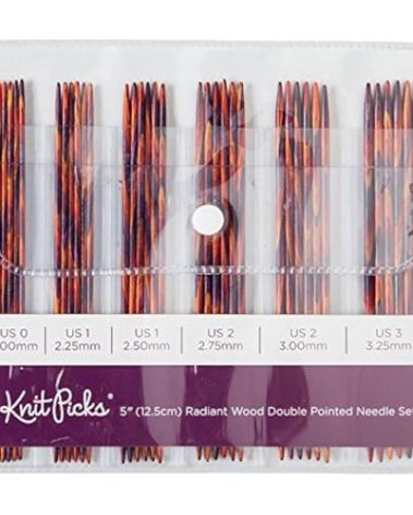 Knit Picks Double Pointed Wood Knitting Needle Set (Radiant 5")