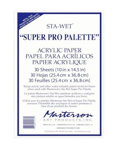 Masterson Sta-Wet Super Pro Palette Acrylic Paper Refill 30 Sheets