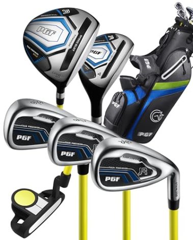 PGF Gold TP JR Kids Junior Golf Club Set – [Black] [Hand: Right] [Height56–63"][Age for 10–13]
