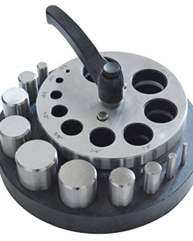 Circle Disc Cutter Set with 10 Punches 1/8" to 1-1/4" Diameter Jewelry Making Round Metal Forming Die Cutting Tools Hole Punch