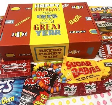 1975 Retro Childhood Candy Gift Box for 51st Birthday 1970s sweets JN