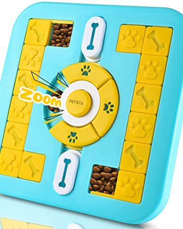 PETSTA Dog Puzzle Toys, Treat Dispensing Dog Enrichment Toys for IQ Training and Brain Stimulation, Interactive Mentally Stimulating Toys as Gifts for Puppies, Cats, Dogs