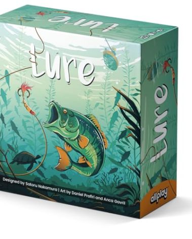 ALLPLAY Lure Board Game for Adults or Families - Wager Dice to Roll and Catch Fish - Push Your Luck with Less Dice Or Secure The Catch - 1-Minute to Teach - 15 Minutes Play Time - 2 to 5 Players