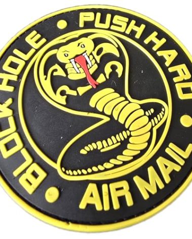 Cornhole Patches, Cobra Snake Emblem, Block Hole, Push Hard, AIRMAIL, PVC Funny Patch for The Bag toss Karate Kai Lover