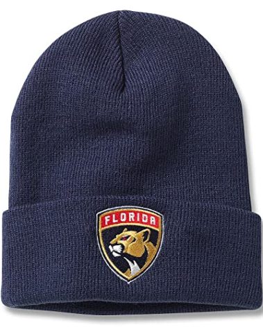 AMERICAN NEEDLE Officially Licensed NHL Hockey Team Logo Cuffed Beanie Knit Hat (Florida Panthers-Navy)