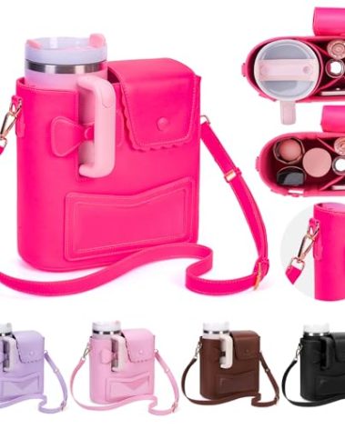 Stanley Purse Cup Holder Bag with Adjustable Women Shoulder Strap Outdoor Portable Crossbody Water Bottle Storage Bag