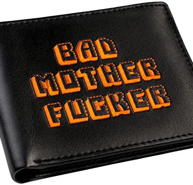 Miramax Officially Licensed Black/Orange Embroidered Bad Mother Leather Wallet