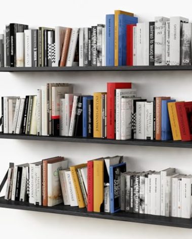Forbena Floating Shelves 36 Inches Long 8 in Deep Set of 3, Large Wall Shelf for Bedroom Books, Heavy Duty Wide Wall Shelving for Living Room Office Kitchen Closet Organizers and Storage (Black)