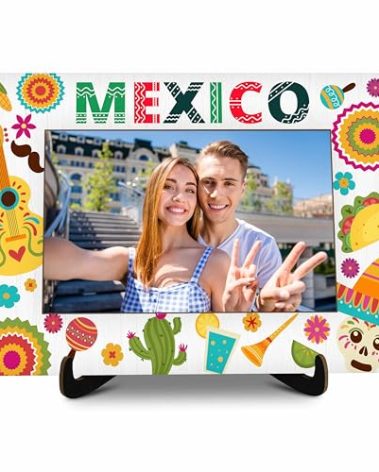 KFNER Mexico Picture Frame, Travel Photo Frame Gifts for Women Men Friends Couples Family, México Souvenirs for Wedding Engaged Honeymoon, Mexico Vacation Tour Picture Frames Favors -37