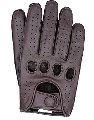 Riparo Genuine Leather Reverse Stitched Driving Gloves (X-Large, Brown)