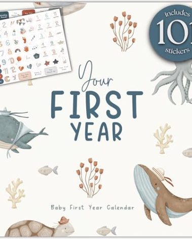 Baby's First Year Memory & 1st Year Calendar with 100 Stickers | Baby's First Year Calendar With Stickers & 1st Year Calendars, Baby Tracker
