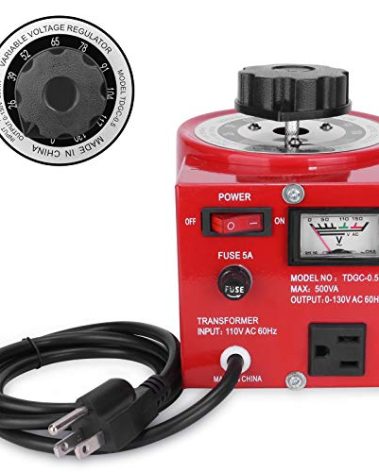 Beleeb Voltage Transformer 5 Amp Auto AC Variable Voltage Regulator,500VAC Max,120VAC Input, 0-120V/130VAC Output