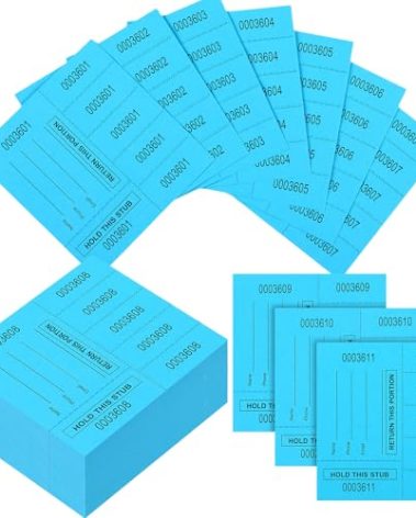 Kosiz 300 Sheets Raffle Tickets Sheets Hold This Stub Chinese Auction Basket Raffle Tickets for Silent Events Fundraiser(5 Bid,Lake Blue)
