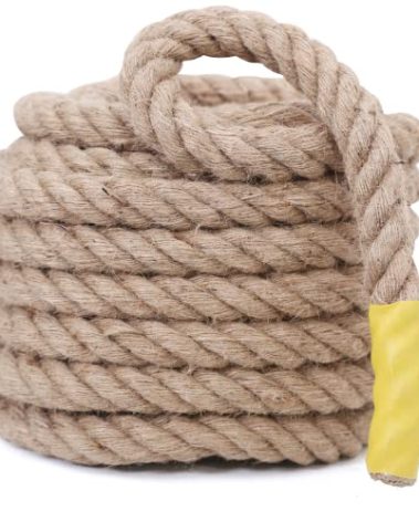 Jute Rope,1/2 inch x 50 FT Natural Twisted Manila Heavy Duty Hemp Ropes for Crafts,Swing for Tree,Gardening, Bundling, Hammock, Nautical, Tug of War, Railings, Home Decorating