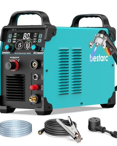 bestarc Plasma Cutter, [Pilot Arc] [Large LED Display] [Air Sensor] 80A bestarc Plasma Cutter Machine 110/220V Dual Voltage, 7/8 Inch Clean Cut 1.38 Inch Max Cut, Post Flow 2T/4T for Beginners DIY
