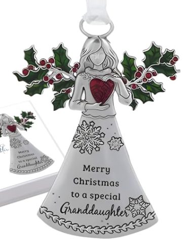 Granddaughter Christmas Ornament – Merry Christmas to a Special Granddaughter – Angel Ornament from Grandparents for Christmas Tree | Winter Blessings