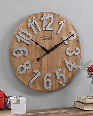 FirsTime & Co. Slat Wood Wall Clock, 22.5", Tan,243