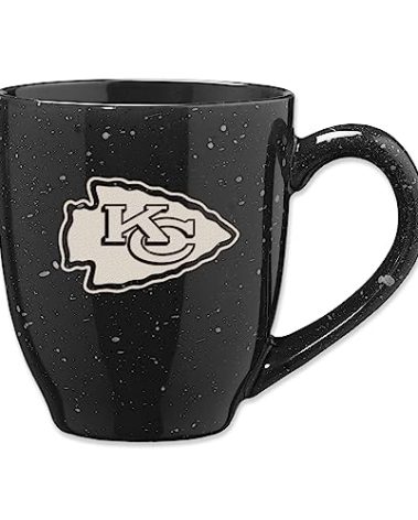Rico Industries NFL Football Kansas City Chiefs Alternate 16 oz Team Color Laser Engraved Speckled Ceramic Coffee Mug