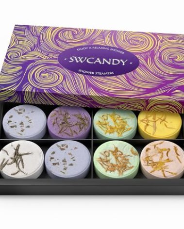 Shower Steamers Aromatherapy Birthday Gifts for Women - SWCANDY 8 Pcs Valentines Day Decorations, Her Mom Adults Men Him Teen Self Care with Natural Essential Oils Relaxation Home SPA Travel Holidays