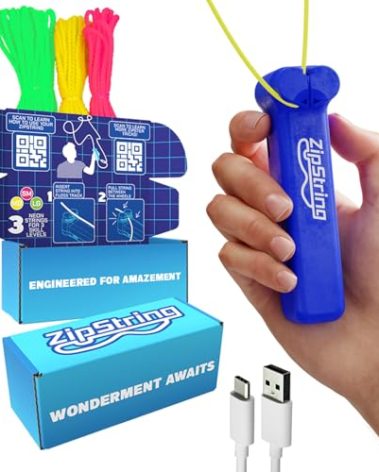 ZipString Original - As Seen on Shark Tank - Classic Rope Launcher Toy, Perfect for Kids & Adults - Fly a String Loop in The Air for Endless Tricks & Fun, Wonderment Awaits, Bold Blue