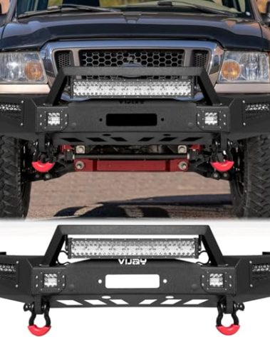 VIJAY Front Bumper Fits 1998-2011 Ford Ranger with Winch Plate and Lights