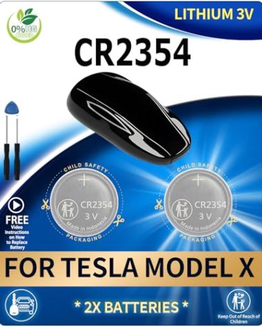 IYUKETROR Key Fob Replacement Batteries for Tesla Model X & X Plaid Remote Key (Not Compatible with Model S, 3, or Y) (CR2354 Remote OEM Battery, Pack of 2)
