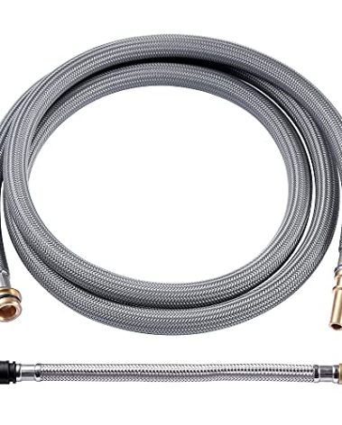 88624000 Pull-out Hose Combo for Hansgrohe Kitchen Faucets, Pull-down Spray Hose Replacement with Brass Connectors, 59-Inch + 10.5-Inch