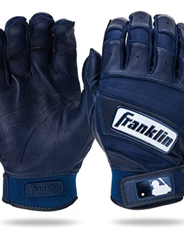 Franklin Sports MLB Baseball Batting Gloves - Natural II Batting Gloves for Baseball + Softball - Adult + Youth Pairs - Navy - Adult Large