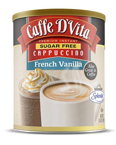 Caffe D'Vita Sugar Free French Vanilla Cappuccino - Instant Coffee Powder Mix, Gluten Free, No Cholesterol, No Hydrogenated Oils, 99% Caffeine Free - 8.5 Oz Can