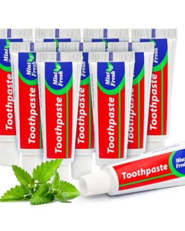 100 pcs Travel Size Toothpaste Bulk, 0.88oz/25 Grams Small Toothpaste Travel Size Bulk 4x1.4 inches Mint Mini Disposable Toothpastes for Hotel,Guests,Homeless,Charity