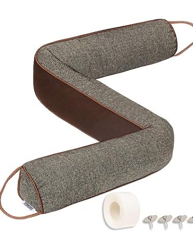 TORRAMI Under Door Draft Stoppers 38 Inch, Heavy Triangle Stop Draft Block Cold Air/Wind/Breeze Noise Blocker Door Sweeps Weather Stripping Bottom Seal Brown