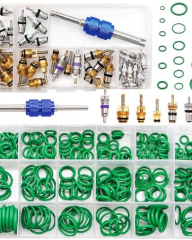 Car A/C Repair Kit - O-Ring Set + AC Valve Cores | Fix Air Conditioning | + Removal & Install Tool | R12 & R134a | - Also for Tire Valve Stems!