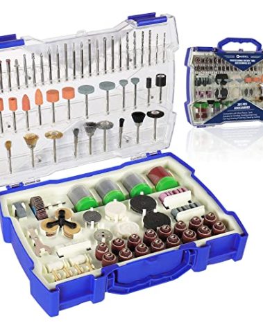 HARDELL Rotary Tool Accessories Kit 282 Pcs, Power Rotary Tool Bits 1/8''(3.2mm) Diameter Shanks Universal Fitment for Easy Cutting, Sanding, Grinding, Sharpening, Drilling, Carving, Polishing
