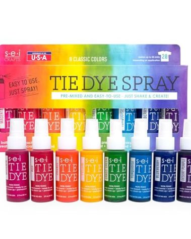 S.E.I. Classic Tie Dye Kit, Fabric Dye Spray Set, Easy Clean Up, Easy Application, Spray Tie Dye Kit - 8 Pack of Colors