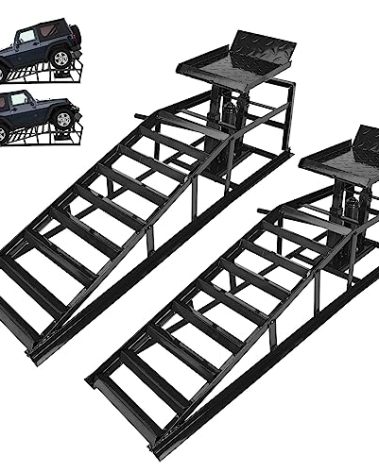 2 Pack Hydraulic Car Ramps 5T 10000lbs Low Profile Car Lift Service Ramps Truck Trailer Garage,Height Hydraulic Vehicle Ramps (Black)