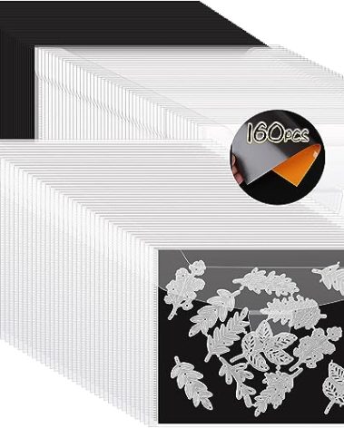 160 PCS Stamp and Die Storage Bag and Rubber Magnetic Sheets, Die Storage Set for Storage Die Cutting, DIY Scrapbooking